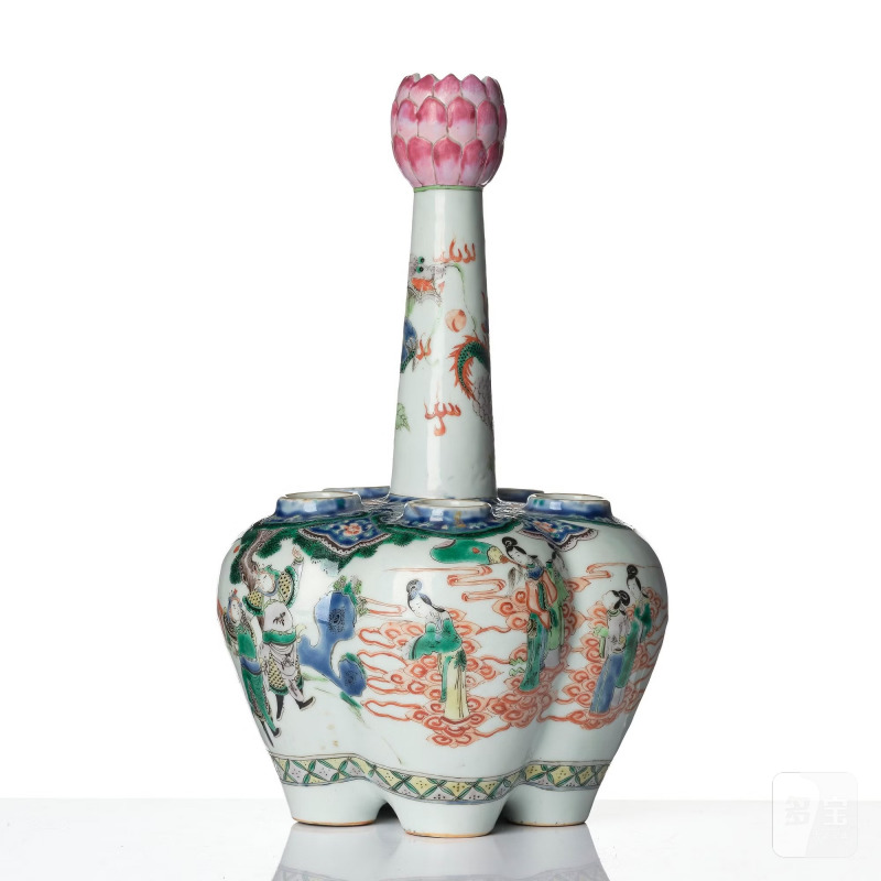 A large famille rose tulip vase, - 图2